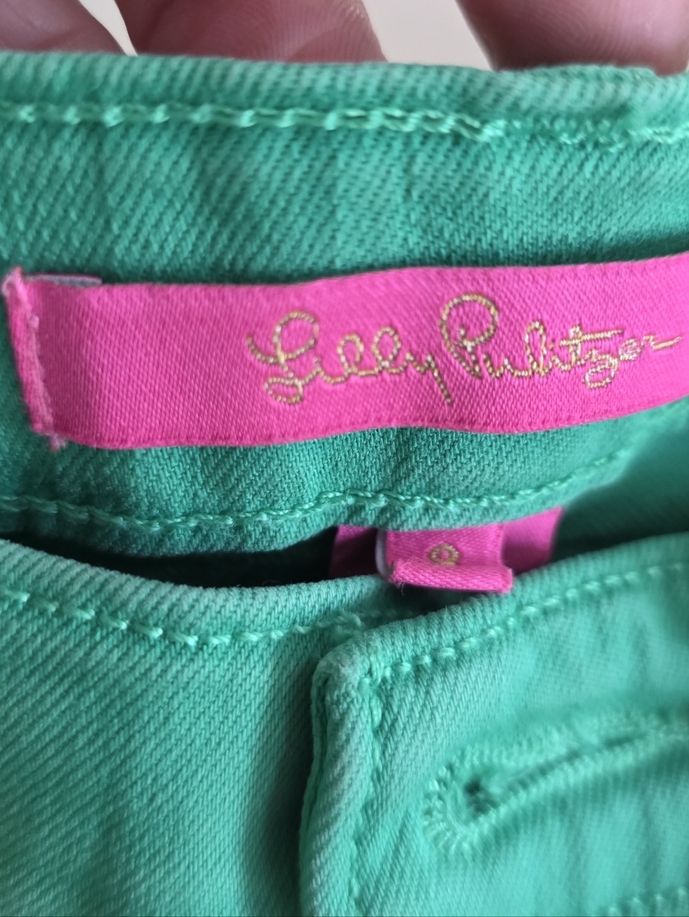 Lilly Pulitzer Worth Straight Leg Jeans Size 8 Pink & Green Frayed Hem Bundle(2) - Picture 13 of 15